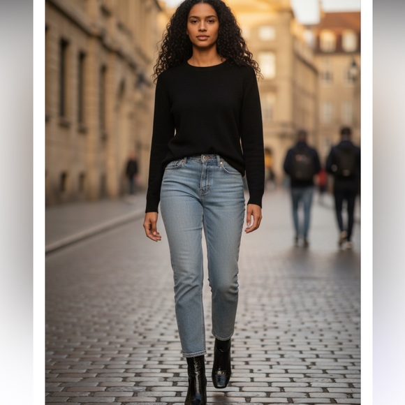 Black Croc-Embossed Ankle Boots Size 8. Nasty Girl Brand - Picture 4 of 12